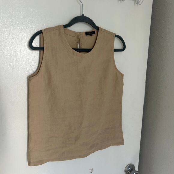 Quince 100% European Linen Tank Flax - Picture 7 of 9